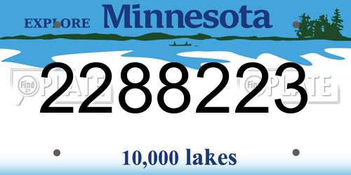 2288223 Minnesota License Plate