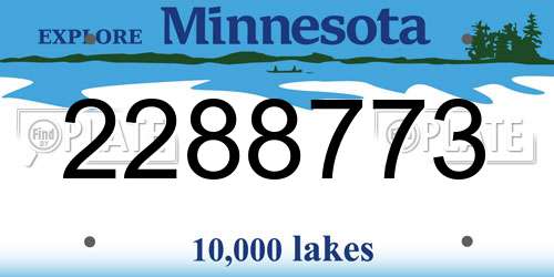 2288773 Minnesota License Plate