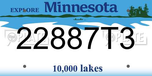 22887T3 Minnesota License Plate