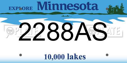2288AS Minnesota License Plate