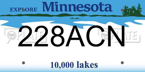 228ACN Minnesota License Plate