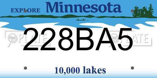 228BA5 Minnesota License Plate