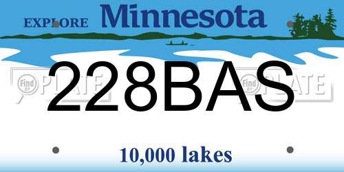 228BAS Minnesota License Plate