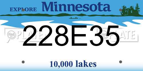 228E35 Minnesota License Plate
