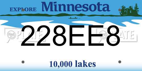228EE8 Minnesota License Plate