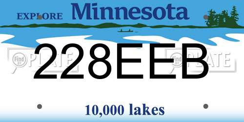 228EEB Minnesota License Plate