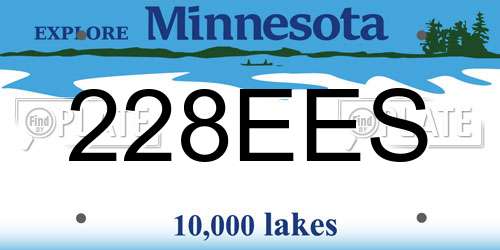 228EES Minnesota License Plate