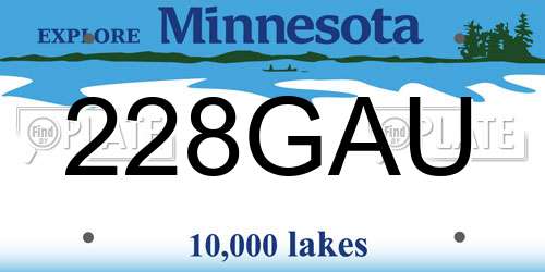 228GAU Minnesota License Plate