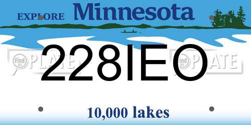 228IEO Minnesota License Plate