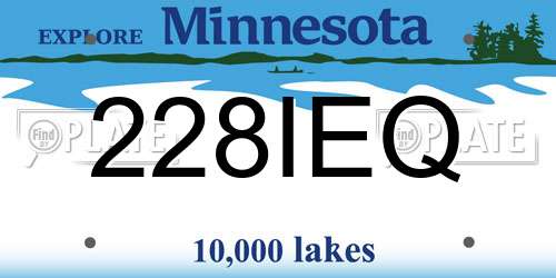 228IEQ Minnesota License Plate