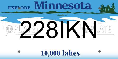 228IKN Minnesota License Plate