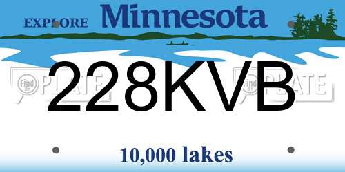 228KVB Minnesota License Plate