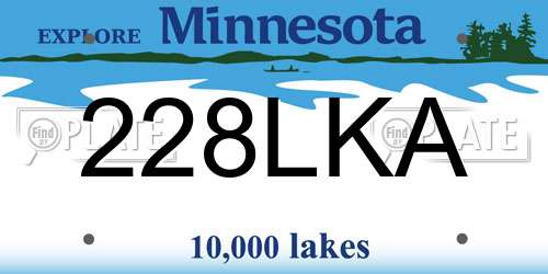 228LKA Minnesota License Plate