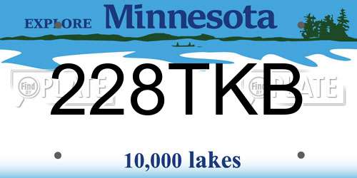228TKB Minnesota License Plate