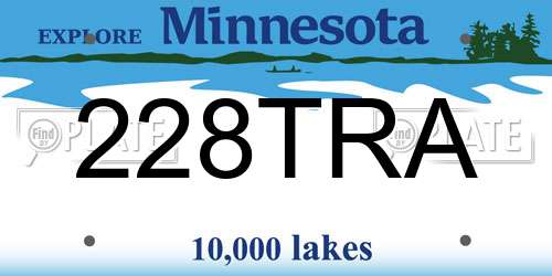 228TRA Minnesota License Plate