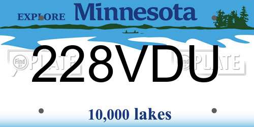 228VDU Minnesota License Plate