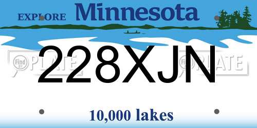 228XJN Minnesota License Plate
