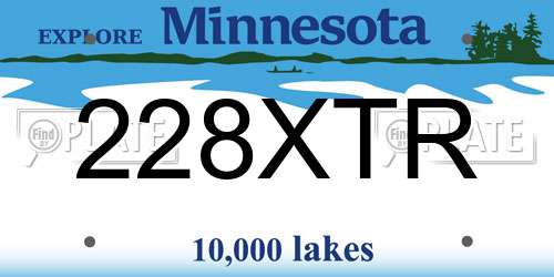 228XTR Minnesota License Plate