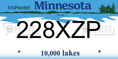 228XZP Minnesota License Plate