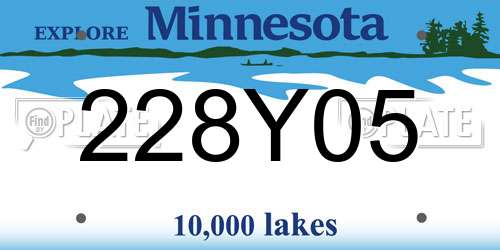 228Y05 Minnesota License Plate
