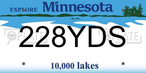 228YDS Minnesota License Plate