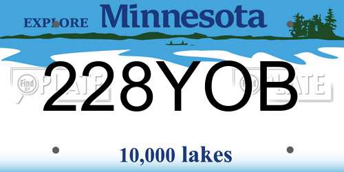 228YOB Minnesota License Plate