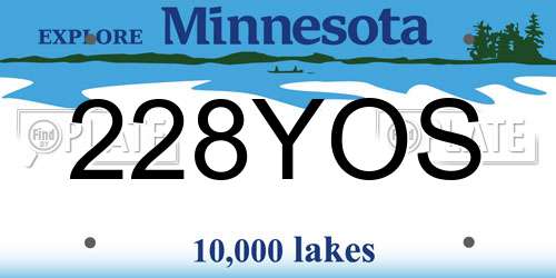 228YOS Minnesota License Plate