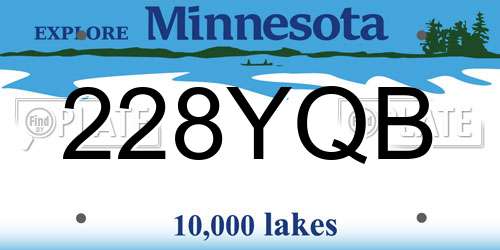 228YQB Minnesota License Plate