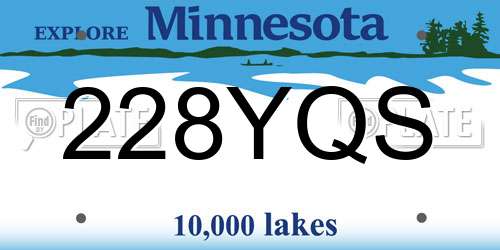 228YQS Minnesota License Plate