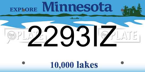 2293IZ Minnesota License Plate