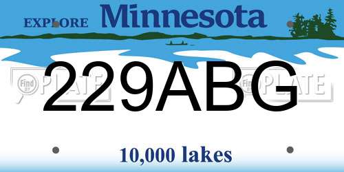 229ABG Minnesota License Plate