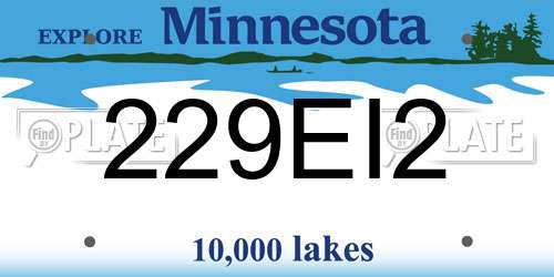 229EI2 Minnesota License Plate