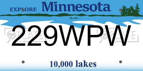 229WPW Minnesota License Plate