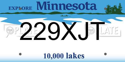 229XJT Minnesota License Plate