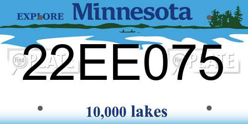 22EE075 Minnesota License Plate