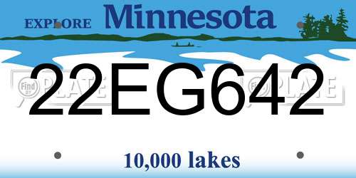 22EG642 Minnesota License Plate