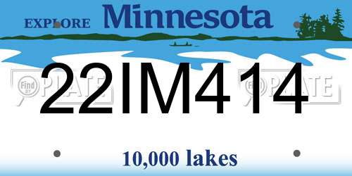 22IM414 Minnesota License Plate