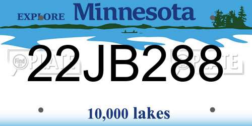 22JB288 Minnesota License Plate