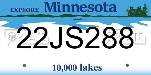 22JS288 Minnesota License Plate