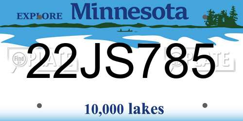 22JS785 Minnesota License Plate