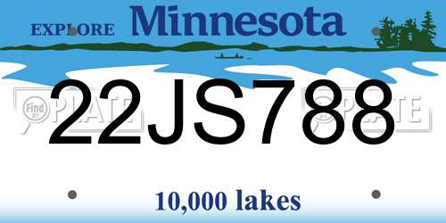 22JS788 Minnesota License Plate