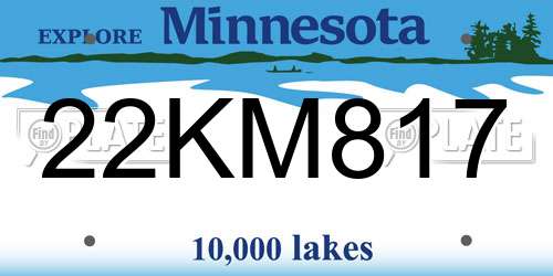 22KM817 Minnesota License Plate