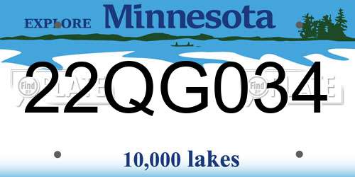 22QG034 Minnesota License Plate
