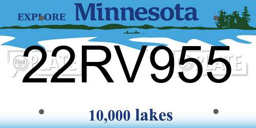 22RV955 Minnesota License Plate