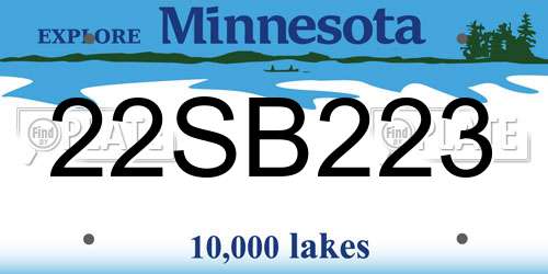22SB223 Minnesota License Plate