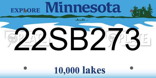 22SB273 Minnesota License Plate