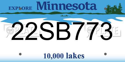 22SB773 Minnesota License Plate