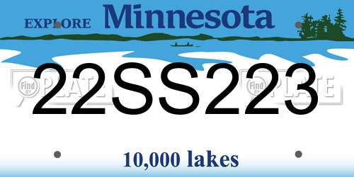 22SS223 Minnesota License Plate