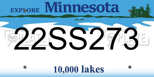 22SS273 Minnesota License Plate