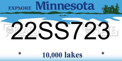 22SS723 Minnesota License Plate